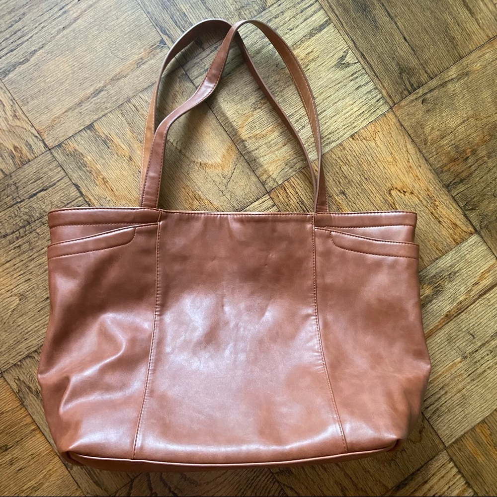 Large Leather Brown Tote Handbag
